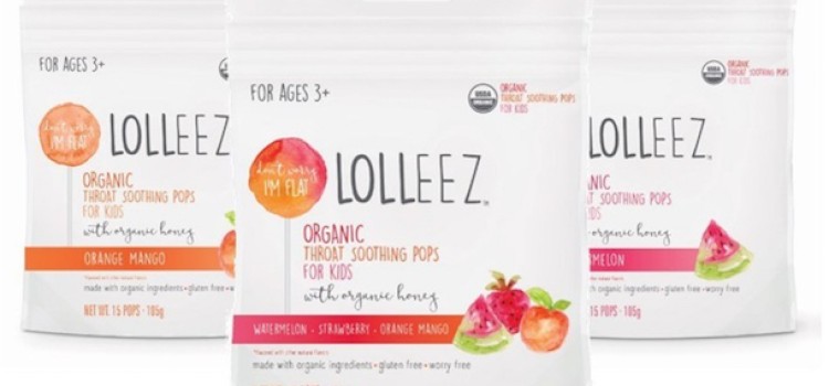 Lolleez organic sore throat pops offer kids relief